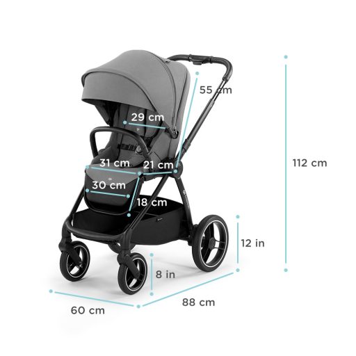 KINDERKRAFT SELECT Kombinált babakocsi Nea 2in1 Midnight Black, Premium