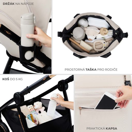KINDERKRAFT Kombinált babakocsi Nea 2 2in1 Beige
