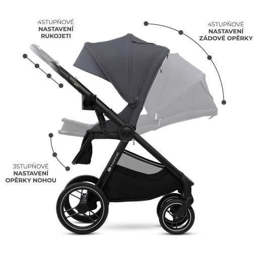 KINDERKRAFT Kombinált babakocsi Nea 2 2in1 Dark Grey