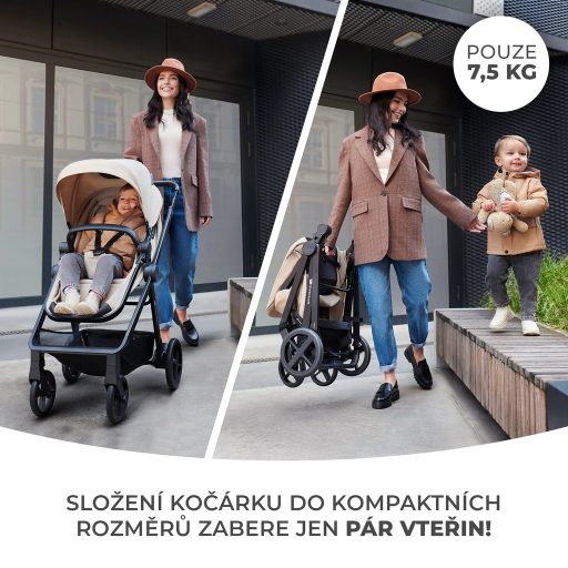 KINDERKRAFT Babakocsi kombinált 4 az 1-ben Newly Classic Beige + Mink PRO