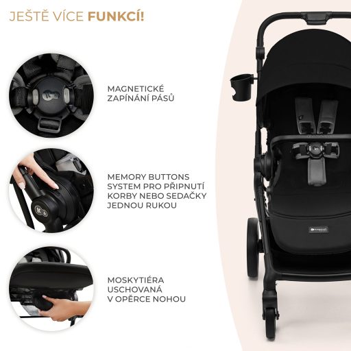 KINDERKRAFT SELECT Sport babakocsi Yoxi Pure Black