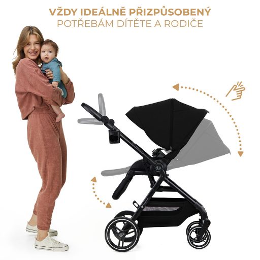 KINDERKRAFT SELECT Yoxi 2v1 Pure Black kombinált babakocsi