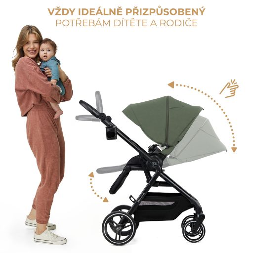 KINDERKRAFT SELECT Yoxi 2v1 kombinált babakocsi Mystic Green