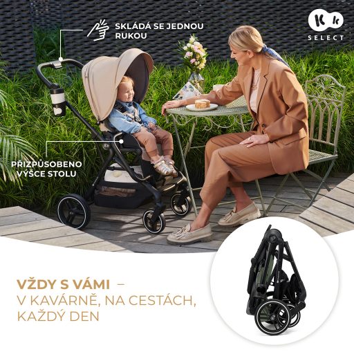 KINDERKRAFT SELECT Yoxi 2v1 kombinált babakocsi Mystic Green
