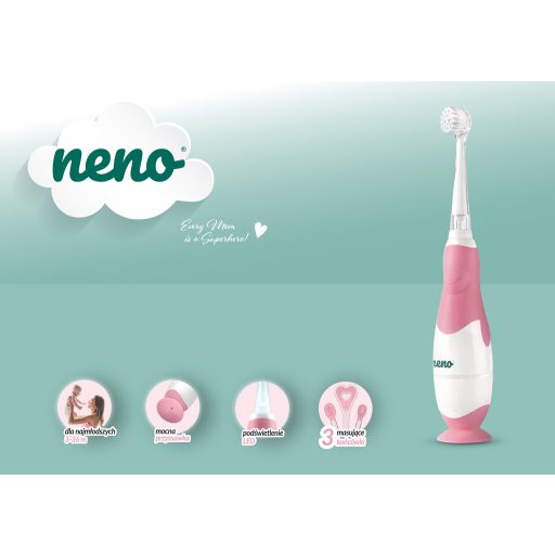 NENO Gyermek elektromos fogkefe Denti - rózsaszín 3m+