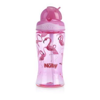   NUBY Nem folyó pohár összecsukható szívószállal 360 ml rózsaszín