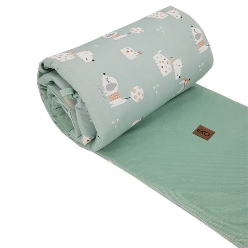 EKO Védő a kiságyba VELVET Dogs Mint 360x35 cm