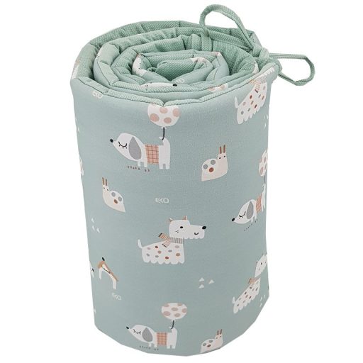 EKO Védő a kiságyba VELVET Dogs Mint 360x35 cm