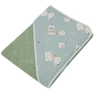   EKO Osuška na kúpanie s kapucňou bavlnená Dogs Mint 100x100 cm