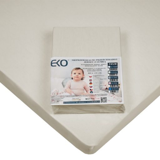 EKO Lepedő vízálló gumis jersey bézs 120x60 cm