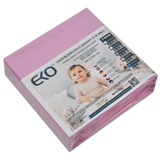 EKO Lepedő gumival jersey rózsaszín 120x60 cm