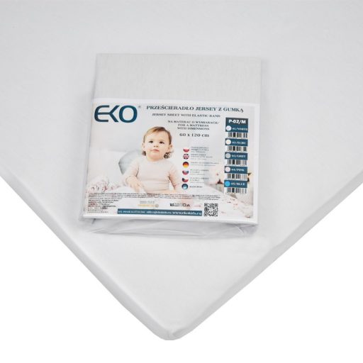 EKO Lepedő gumírozott jersey fehér 120x60 cm