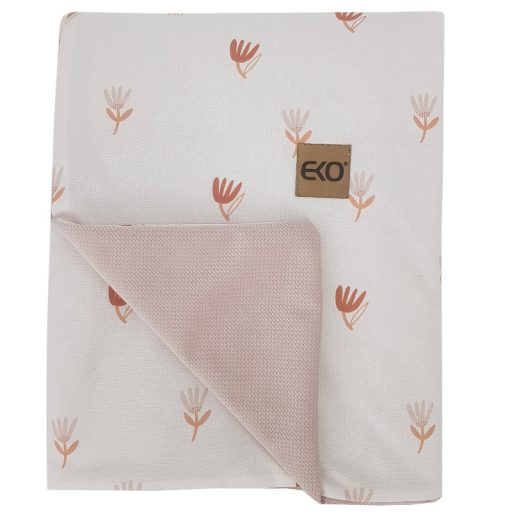 EKO Takaró pamut kétoldalas bársonyos alátéttel Beige Meadow 100x80cm