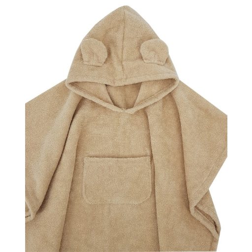 EKO Poncsó pamutból kapucnival és fülekkel Beige 75x120 cm