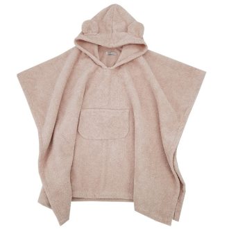   EKO Pončo pamutból kapucnival és fülekkel Powder pink 75x120 cm