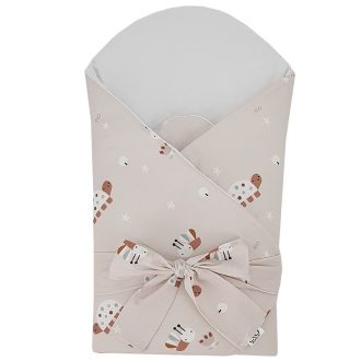   EKO Takaró pamutból kókusz kivehető betéttel és masnival Bees Beige 75x75 cm