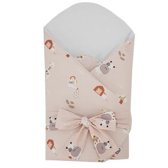   EKO Takaró pamutból kókusz kivehető betéttel és masnival My farm Powder pink 75x75 cm
