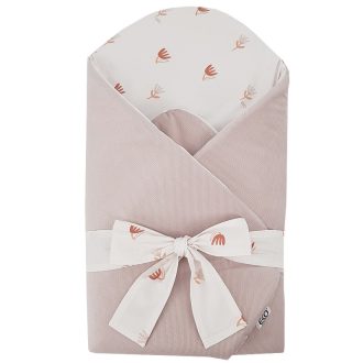   EKO Takaró pamutból velúrral és kókusz belsővel masnival Beige Meadow 75x75cm