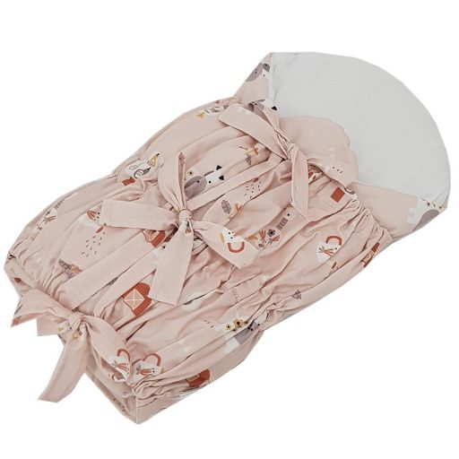 EKO Bebújós takaró fűzős kókusz kivehető betéttel My farm Powder pink 75x75 cm