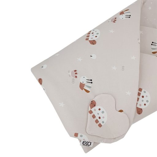 EKO Csomagolókendő pamut kétoldalas Bees Stars Beige 75x75 cm