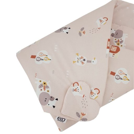 EKO Takaró pamut kétoldalas My farm Powder pink 75x75 cm