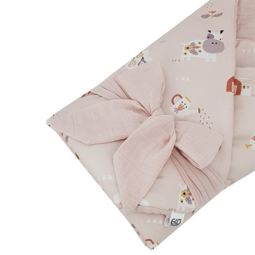 EKO Muszlin pólya kókusz kivehető betéttel My farma Muselin Powder pink 75x75 cm