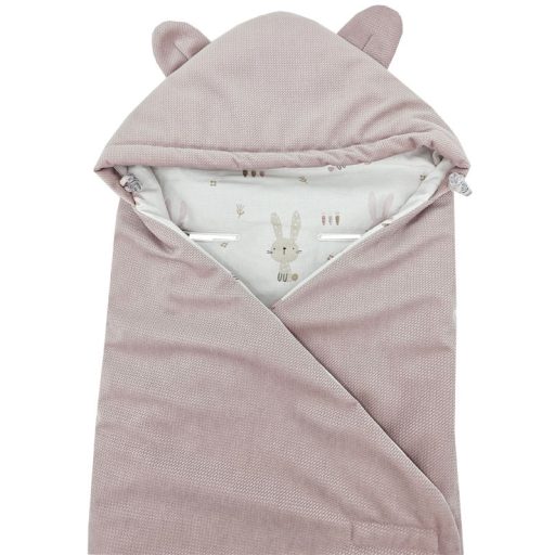 EKO Alvózsák autósüléshez Velvet Bunny rózsaszín