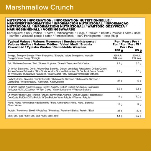 OPTIMUM NUTRITION CRUNCH PROTEIN BAR 65G MARSHMALLOW