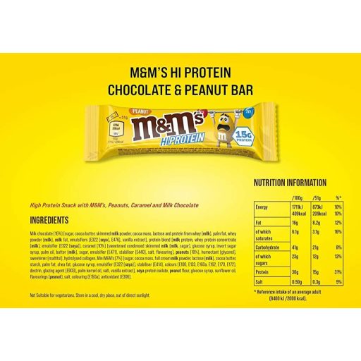 M&M's Protein Peanut Bar 51g (12)