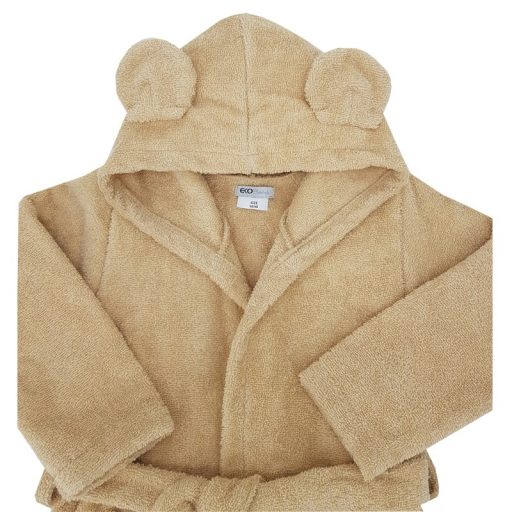 EKO Köntös pamutból kapucnival és fülekkel Beige méret S 80-86