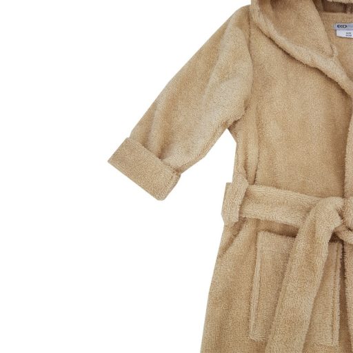 EKO Köntös pamutból kapucnival és fülekkel Beige méret S 80-86