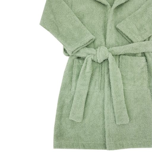 EKO Köntös pamutból kapucnival és fülekkel Olive green méret L 92-98