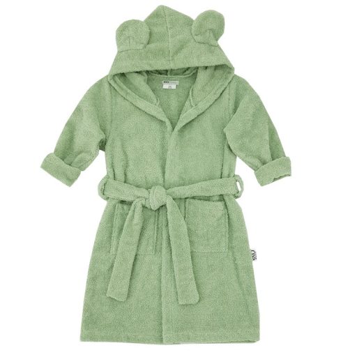 EKO Köntös pamutból kapucnival és fülekkel Olive green méret L 92-98