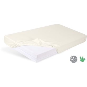   BABYMATEX Gumis vízálló lepedő Bamboo világos bézs 60x120 cm