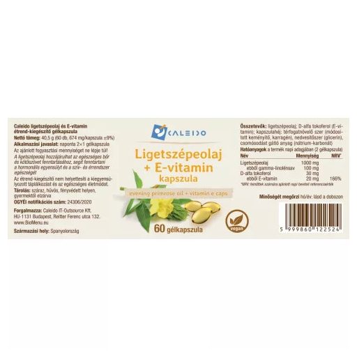 Caleido ligetszépeolaj+e-vitamin gélkapszula 60 db