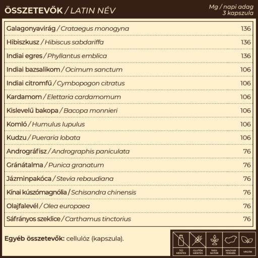 Myrobalan SHIVA vérnyomáscsökkentő gyógynövény-komplex 60 db vegán kapszula