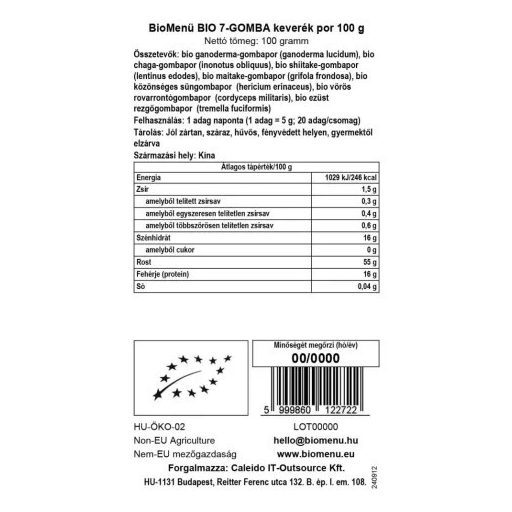BioMenü BIO 7-GOMBA keverék por 100 g