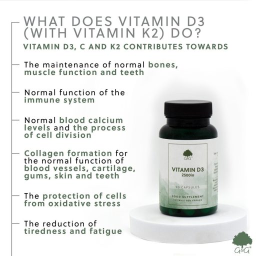 G&G D3-vitamin 2500NE K2-vitaminnal és C-vitaminnal 90 kapszula