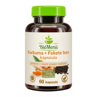 BioMenü BIO KURKUMA + FEKETE BORS kapszula 60 db  