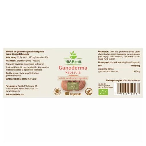 BioMenü BIO GANODERMA gomba kapszula 60 db