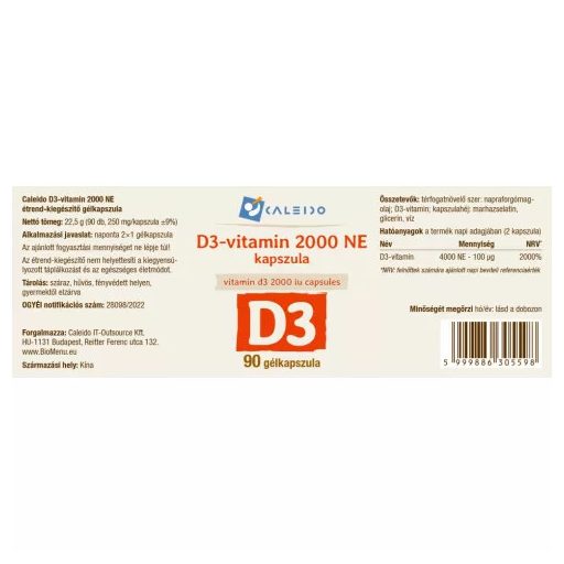 Caleido D3-VITAMIN 2000 NE gélkapszula 90 db