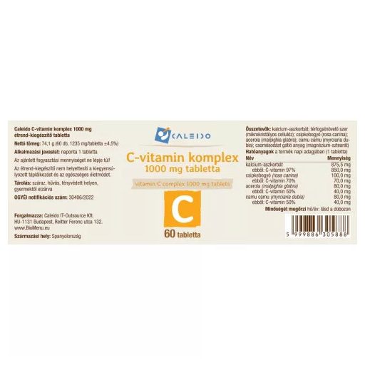 Caleido C-VITAMIN KOMPLEX 1000 mg tabletta 60 db
