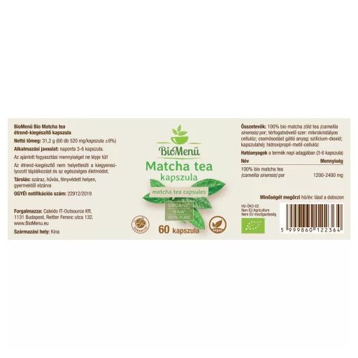 BioMenü BIO MATCHA TEA kapszula 60 db