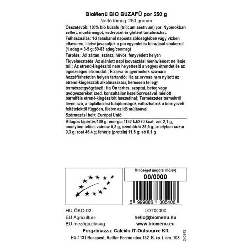BioMenü BIO BÚZAFŰ por 250 g