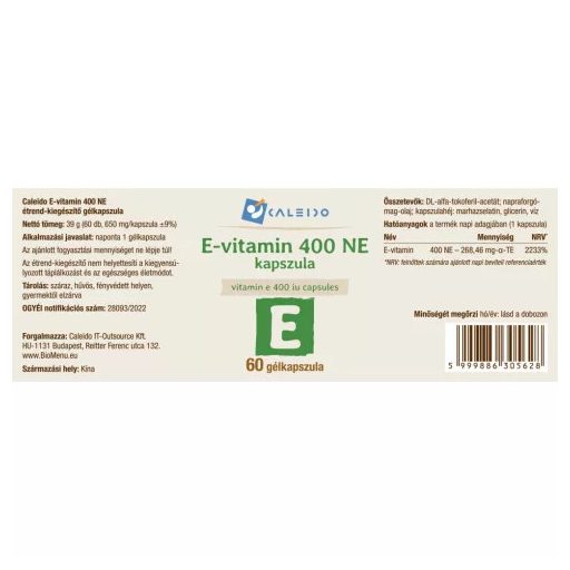 Caleido e-vitamin 400ne gélkapszula 60 db
