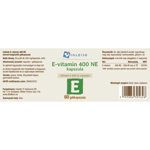 Caleido E-VITAMIN 400 NE gélkapszula 60 db