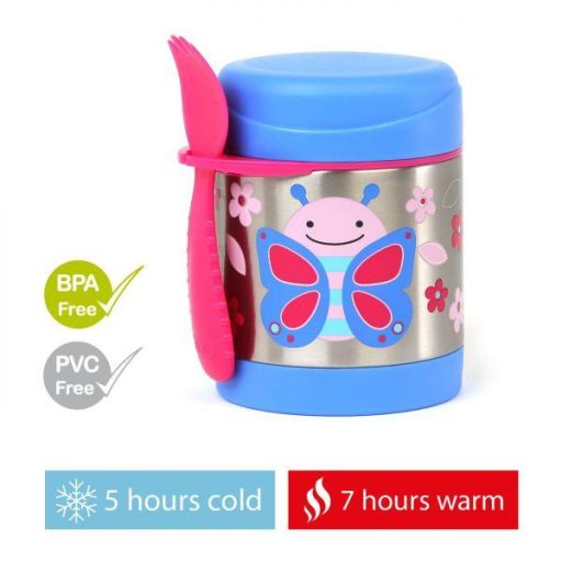 SKIP HOP Zoo Hőtartó ételtermosz kanállal / villával Pillangó 325ml, 3+ + AQUAINT 500 ml