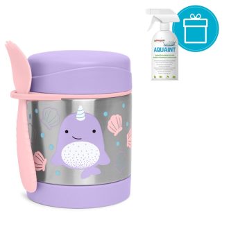   SKIP HOP Zoo Hőtartó ételtermosz kanállal / villával Narvál 325ml, 3+ + AQUAINT 500 ml