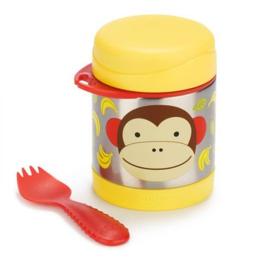 SKIP HOP Zoo Hőtartó ételtermosz kanállal / villával Majom 325ml, 3+ + AQUAINT 500 ml