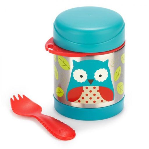 SKIP HOP Zoo Hőtartó ételtermosz kanállal / villával Bagoly 325ml, 3+ + AQUAINT 500 ml